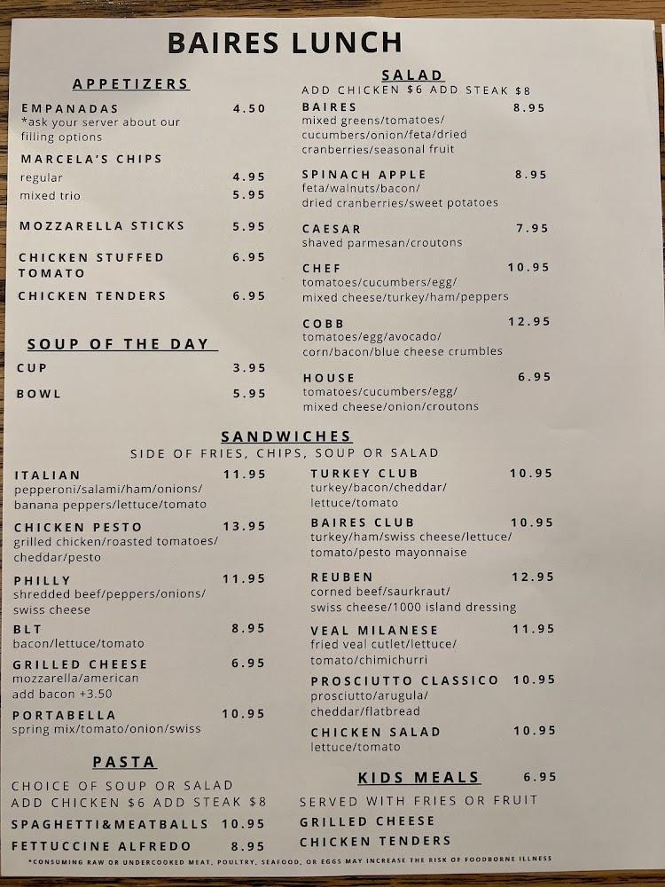 Baires Restaurant Menu image 1