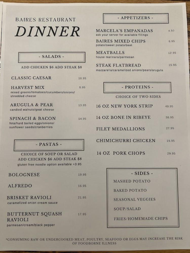 Baires Restaurant Menu image 2